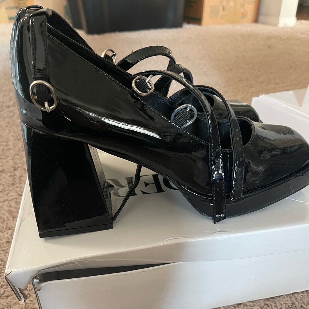 Cider Chunky Heeled Mary Jane Shoes